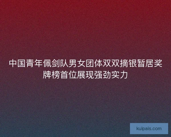 中国青年佩剑队男女团体双双摘银暂居奖牌榜首位展现强劲实力